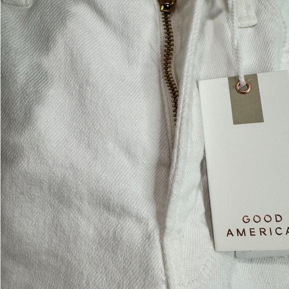 GOOD AMERICAN Good Waist Palazzo Crop White Jeans 25 NEW - Picture 4 of 5